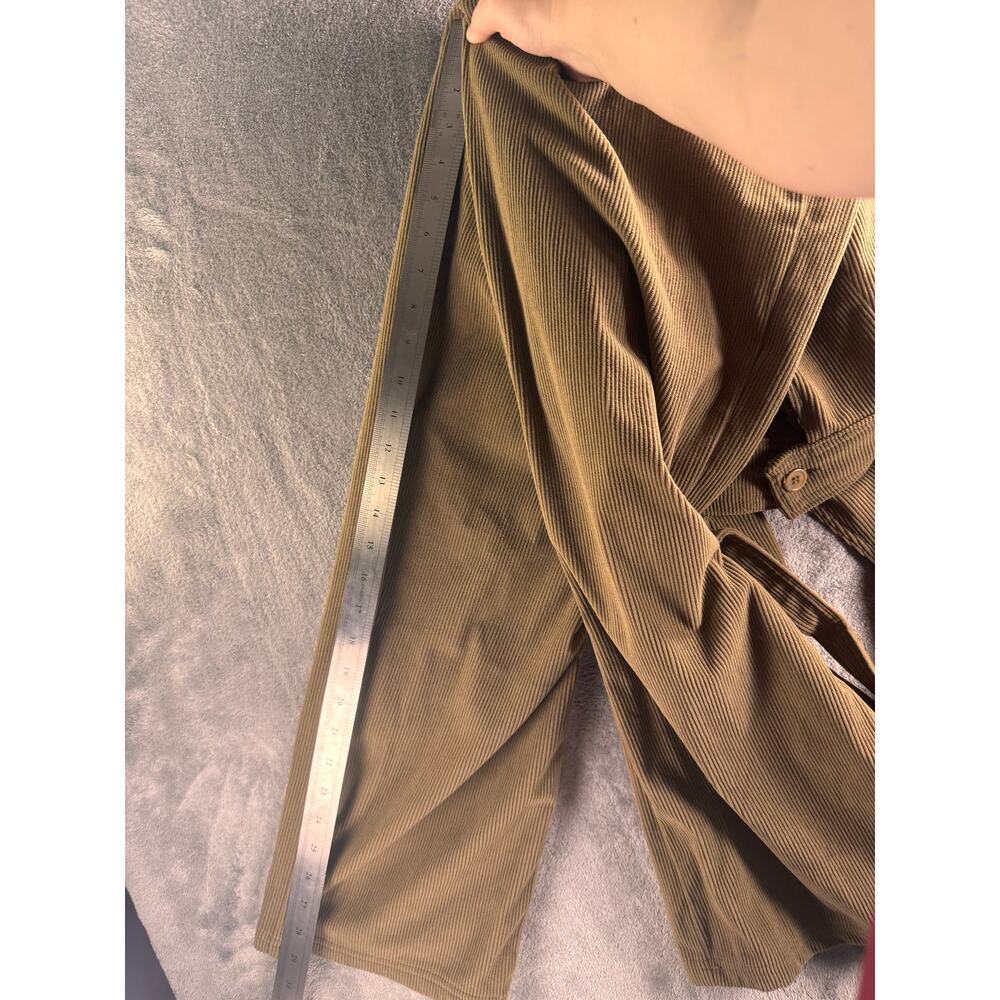 Sincerely Jules Corduroy Wide Leg Overall Jumpsuit Olive Brown Women’s M - Picture 4 of 12